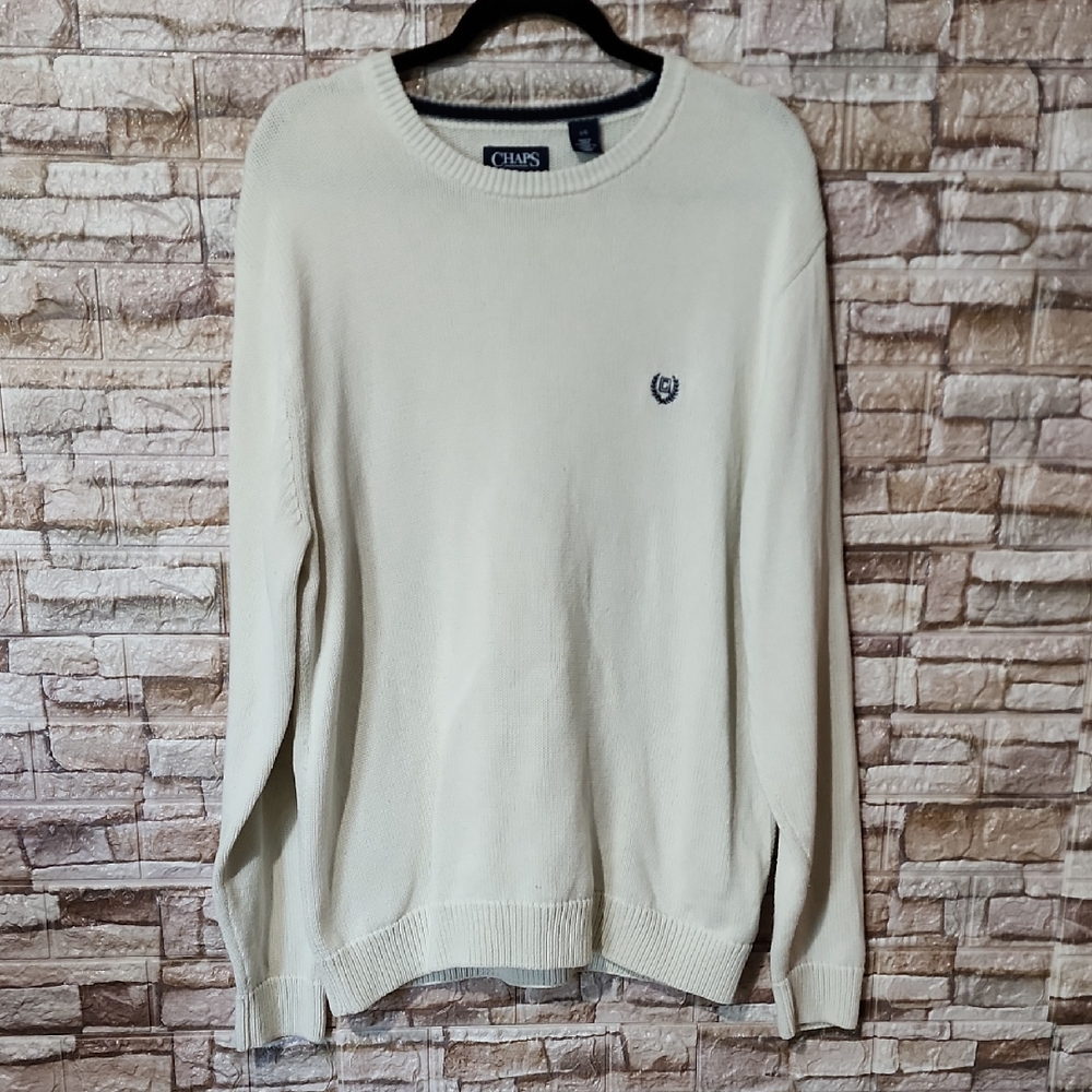 Chaps Cream Sweater 100% Cotton